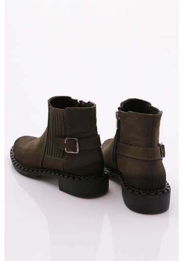 Dgn 042 Kadin Yani Tokali Klasik Bot 042-2495-R0651 Haki Nubuk