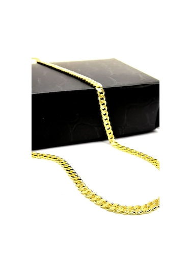 Omar Silver Unisex Gurmet 2,20 Mm Gold Altın Kaplama Gümüş Kolye