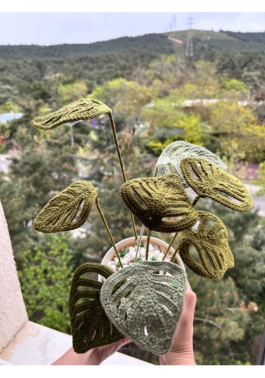 El Örgüsü Saksılı El Örgüsü Monstera - Sevdiklerinize Solmayan He