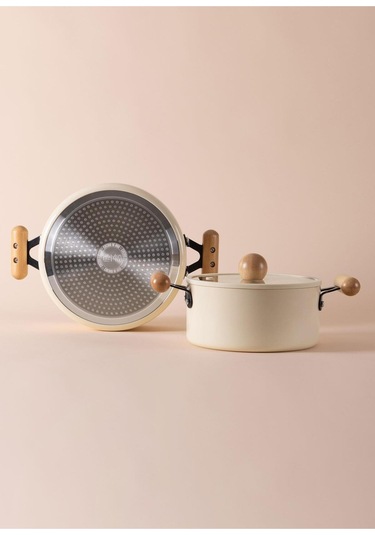 The Mia Cucina Di Mia Derin Tencere 22 Cm Cdm0004 Beyaz