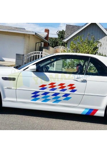 Bmw M Yan Kapı Marşpiyel Şerit Oto Sticker Etiket Set 2 Parça