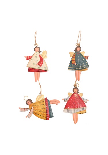 Geeroyoo Noel Dekorasyonu: El Yapımı Demir Çizgili Mavi Melek Askısı, Ağaç Süs Eşyası, Ev Dekoru Aksesuarı