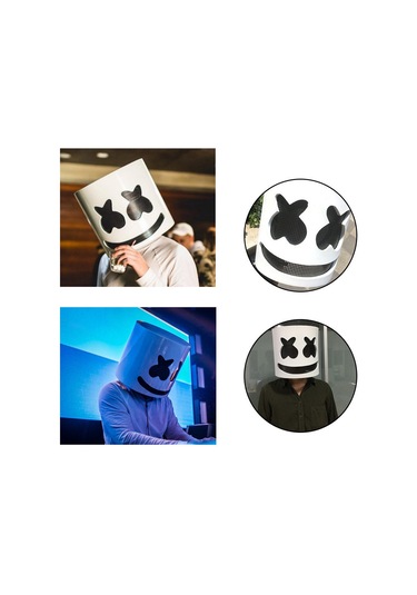 Marshmello Maskesi Dj Baş Örtüsü Cosplay Kaskı Parti Kostüm Aksesuarı  Aksesuarları