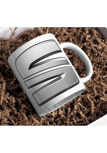 Applucky Seat Logo Tarihçesi Baskı Kupa Bardak Beyaz