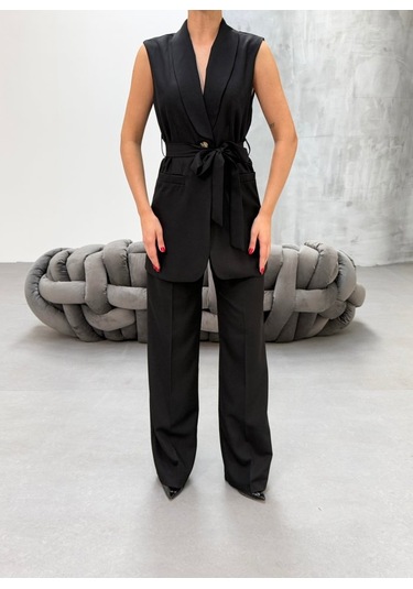 Cura Yelek Pantolon I Ki Li Takim Siyah