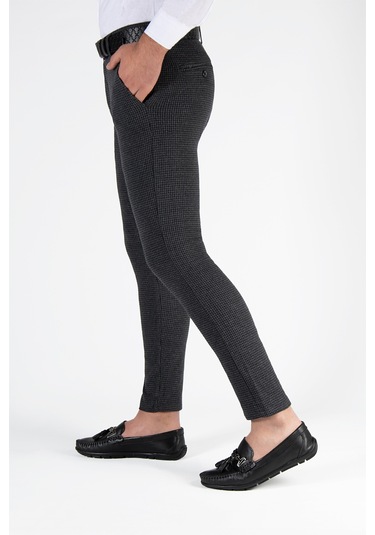 Füme Slim Fit Pamuklu İtalyan Kesim Pantolon Füme