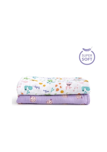 Milk&moo Müslin Örtü 2'li Set Milk&moo Friends Çok Renkli