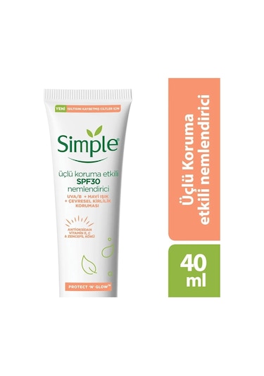 Simple Protect Glow Üçlü Koruma Etkili Spf30 Nemlendirici 40 ML