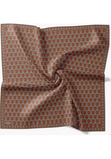 Silk Home Twill İpek Eşarp Zincir Kiremit Çok Renkli