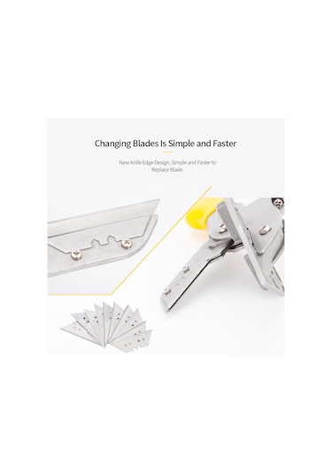 Teltree Stainless Steel Açı Ayarlanabilir Kesici 45-135 - Pvc, Köşe Bandı, Kabloluk Ve Ahşap Kesim İçin Çift Uçlu Bıçaklı Profesyonel Makas