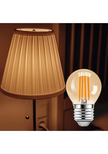 G45 Rustik Led Ampul 4w E27 Duy 2700k Amber Cam Dekoratif Vintage