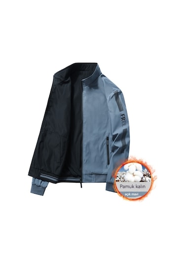 Sımıcg Erkek Çift Taraflı Dolgulu Ceket-mavi Açık Mavi