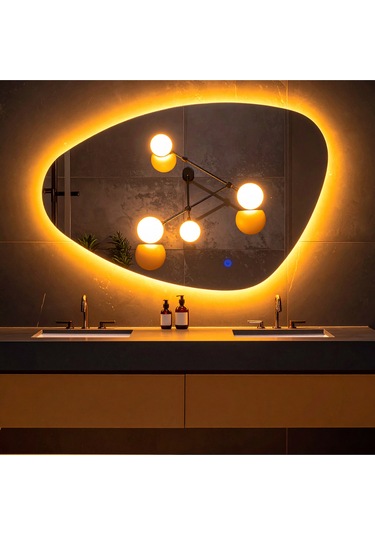 Luce Amber Led'li Lavabo & Banyo Aynası Dokunmatik Sensörlü 70 X 45 Turuncu