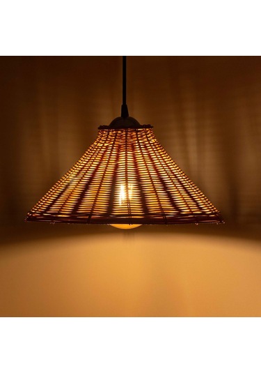 Bambu Sarkıt Avize: Rain Asya Stil Rattan Sarkıt 40Cm