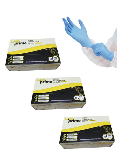 Nitril Eldiven Çok Amaçlı Mavi Pudrasız 100 Lü Paket X 3 M Beden