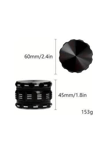 Elmpaly 63mm 4 Katmanlı Altın Renk Alüminyum Grinder - Manuel Kullanım Dayanıklı Taşınabilir