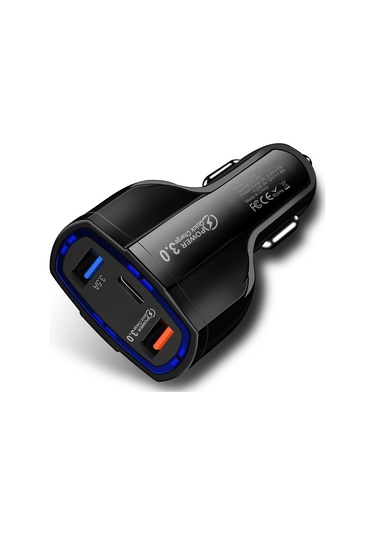 Samdoo Araç Şarj Cihazı - Hızlı Şarj Özellikli 3 Portlu Pd & Usb Çift Çıkışlı 12-24v