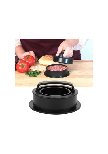 Yaozixa Üçlü Fonksiyonlu Ev Fırıncı Hamburger Formu - Hamur Kalıbı, Anti-yapışkan Abs Malzeme, Profesyonel Görünüm, Easy Clean Siyah