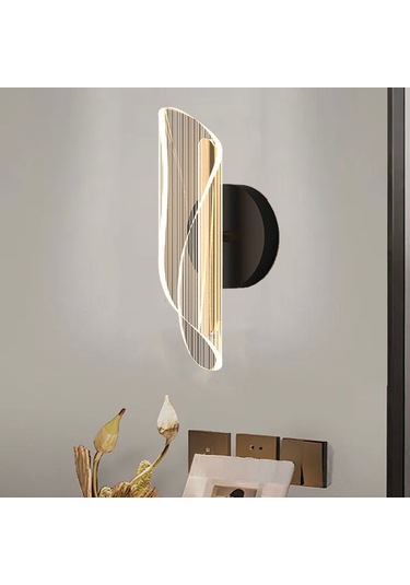 Akrilik Duvar Lambası Flama Oturma Odası Arka Plan Duvar Atmosfer Siyah