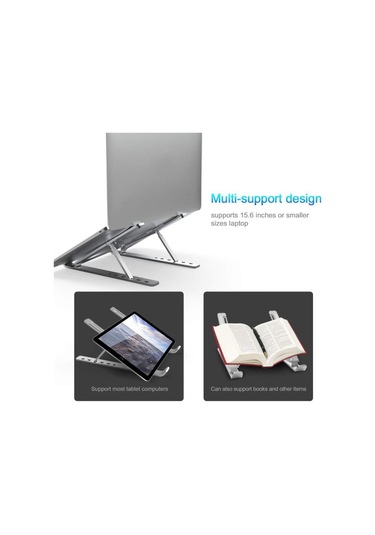 Alüminyum Alaşım Kanepe Defter Montajlı Kanepe Katlanabilir Dizüstü Bilgisayar Standı Gümüş Silver