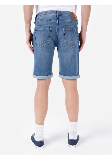 Colin's Colins Düşük Bel Mavi Erkek Jean Şort Mavi
