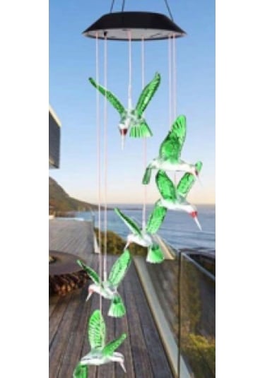 Solar Led Işıklı Kuşlu Bahçe Dekoru Çok Renkli