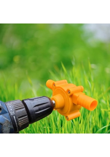 Chuangyinshop Portable Electric Drill Pump Orange Yellow Self Priming Water Transfer Pump 3 4 Hose Hand Drill Driven