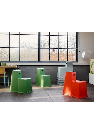 Vitra Stool Tool Tabure, Konstantin Grcic Tasarımı, Tüv Ve Gs Sertifikalı Modern Tasarım Kırmızı