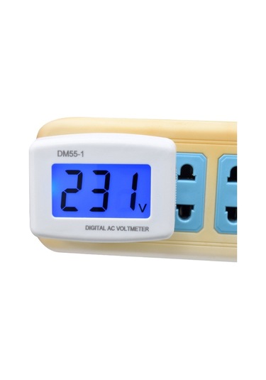 Butu Dm55-1 Ac 110v-220v Lcd Dijital Voltmetre Gerilim Test Cihazı Dedektörü Metre Ab Tak
