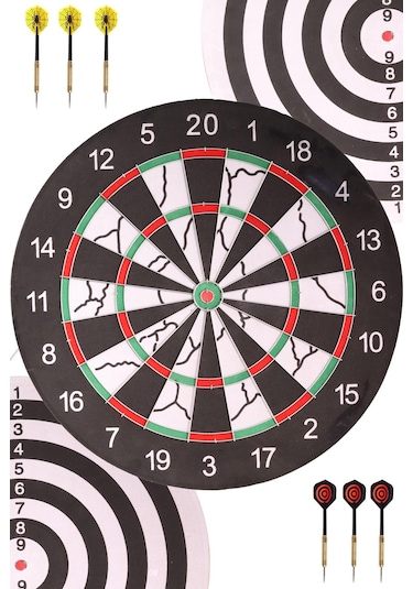 Delta Flocked Dart Seti 45 CM 18 İnç + 6 Ok 18 G Hedef Tahtası