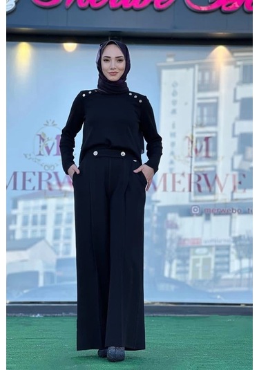 Miss Dalida 6018 Siyah Triko Takım Çok Renkli
