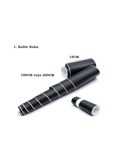 Araba Polimer Karbon Carbon Fiber Folyo Vinil Kaplama 15 Cm
