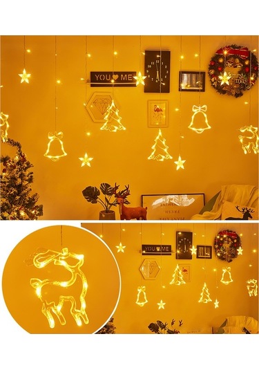 Dancemonkey 8 Modlu Led Perde Işıkları, Suya Dayanıklı, Noel Ağacı Tasarımı Çok Renkli