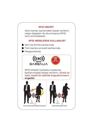 Garbalia Magic Hakiki Deri RFID Engelleyici Unisex-Kahverengi