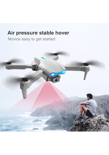 Honmex K3 E99 Yükseltme Modeli 3 Yönlü Engellere Kaçınma Drone - 4k Çift Kamera, İçinde Batarya, Tek Pil, Gri + Çantalı Paket