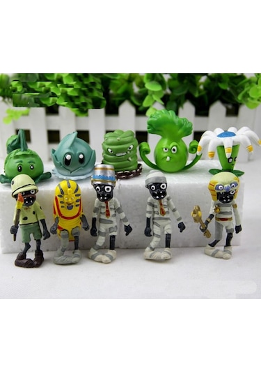 Plants And Zombies Zombiler Bitkiler 10 Adet 3-7 Cm Figur Set
