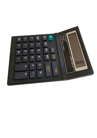 Muhasebe Market İş Yeri İçin Solar Profesyonel 12 Haneli Hesap Makinesi Siyah