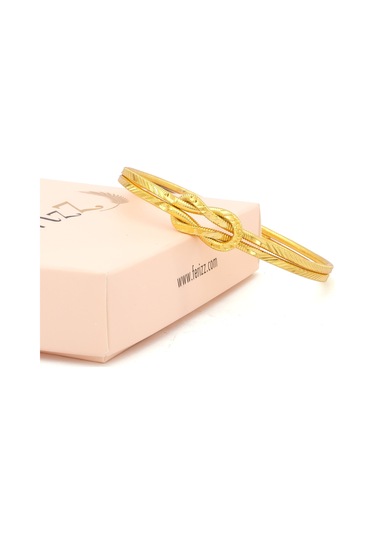 Altın Kaplama İmitasyon Başak Ajda Aşk Düğümü Bilezik Blz-3113 Altın