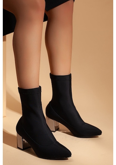 D651 Kadın Streç Su Geçirmez Garantili Bot Siyah.süet