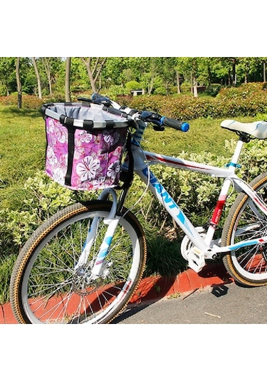 Alüminyum Bisiklet Katlanabilir Ön Gidon Sepet Çanta 001