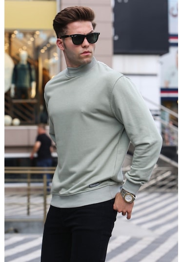 Madmext Madmext Mint Yeşili Balıkçı Yaka Sweatshırt 5301-mint Yeşili Mint