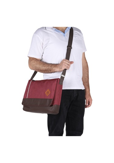 Strong 15.6 Inch Laptop Bölmeli Omuz Askılı Postacı Çantası Kft04 Bordo