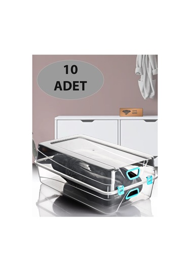 Lüx Erkek Ayakkabı Saklama Düzenleme Kutusu 36x22x13 Şeffaf