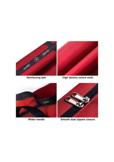 Yunboo Kırmızı 40 Litre Oxford Kumaş Taşıma Çantası - Dayanıklı, Çarpık, Oyuncak Ve Kitap Saklama İçin Kırmızı