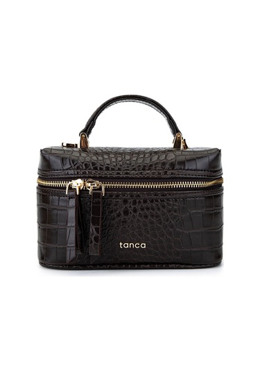 Tamer Tanca Kadın Suni Deri Kahverengi El Çantası 1178 4005 Bn Cnt Sk25-26 Acı Kahve Kroko Kahverengi