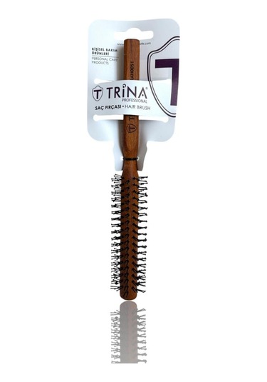Trina Yuvarlak Erkek Saç Fırçası Ahşap Sap 0051