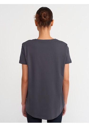 Dilvin Bisiklet Yaka Basic T-shirt 101a03471 Antrasit