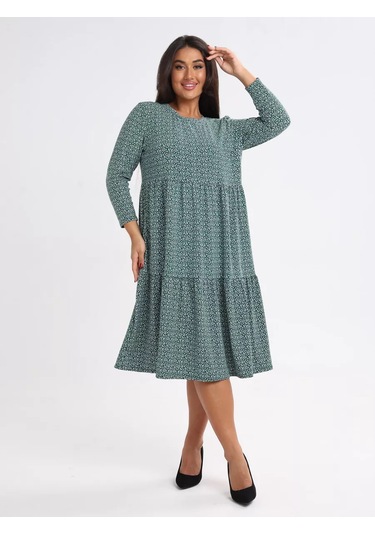 Danelııa Kadın Sonbahar Uzun Sıcak Ofis Elbisesi Büyük Beden 265103619