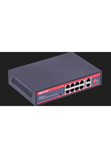 Ricon 8 Port Gigabit Power Over Ethernet Yönetilemeyen Switch
