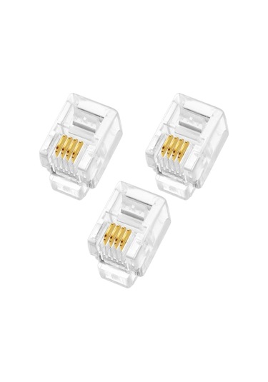 Tel.ince Soketi Rj9 4p/4c 100 Lük Paket Ahize Kablosu Soketi 4172